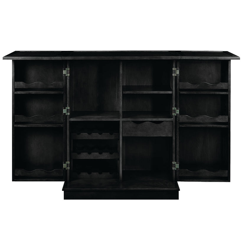Portable Folding Bar Cabinet-Black
