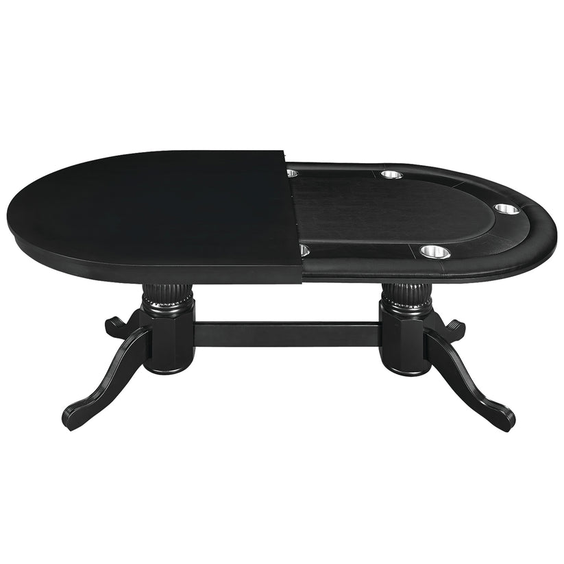 Plateau de salle à manger pour table de jeu Texas Hold'Em de 84 po - Noir