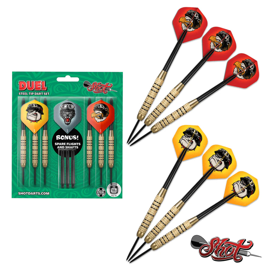 Shot Duel Steel Tip Dart Pack-Two Set-High Quality Steel image
